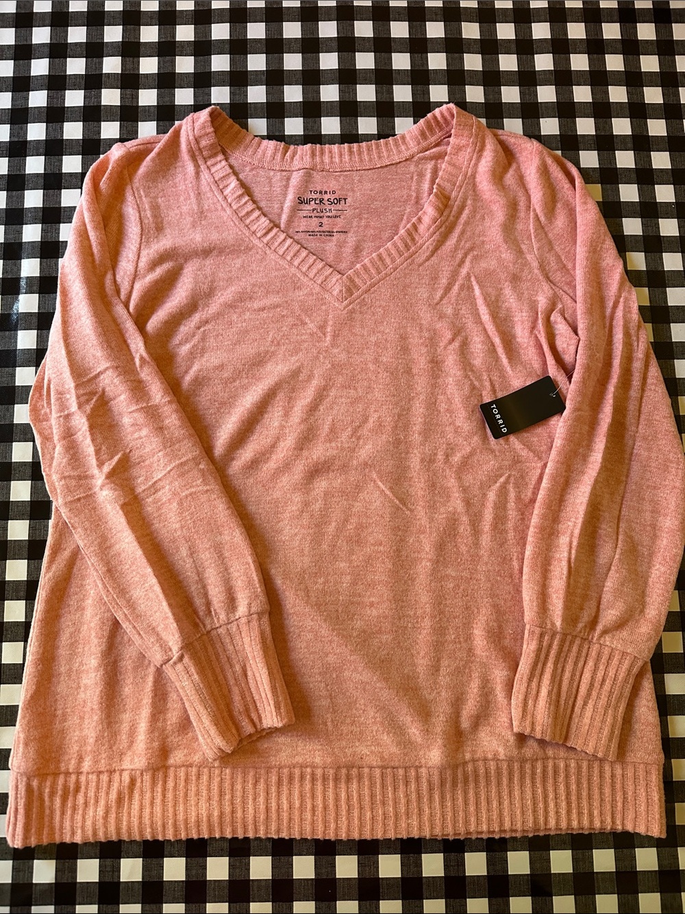 torrid Blush Pink V-Neck Super Soft Sweater